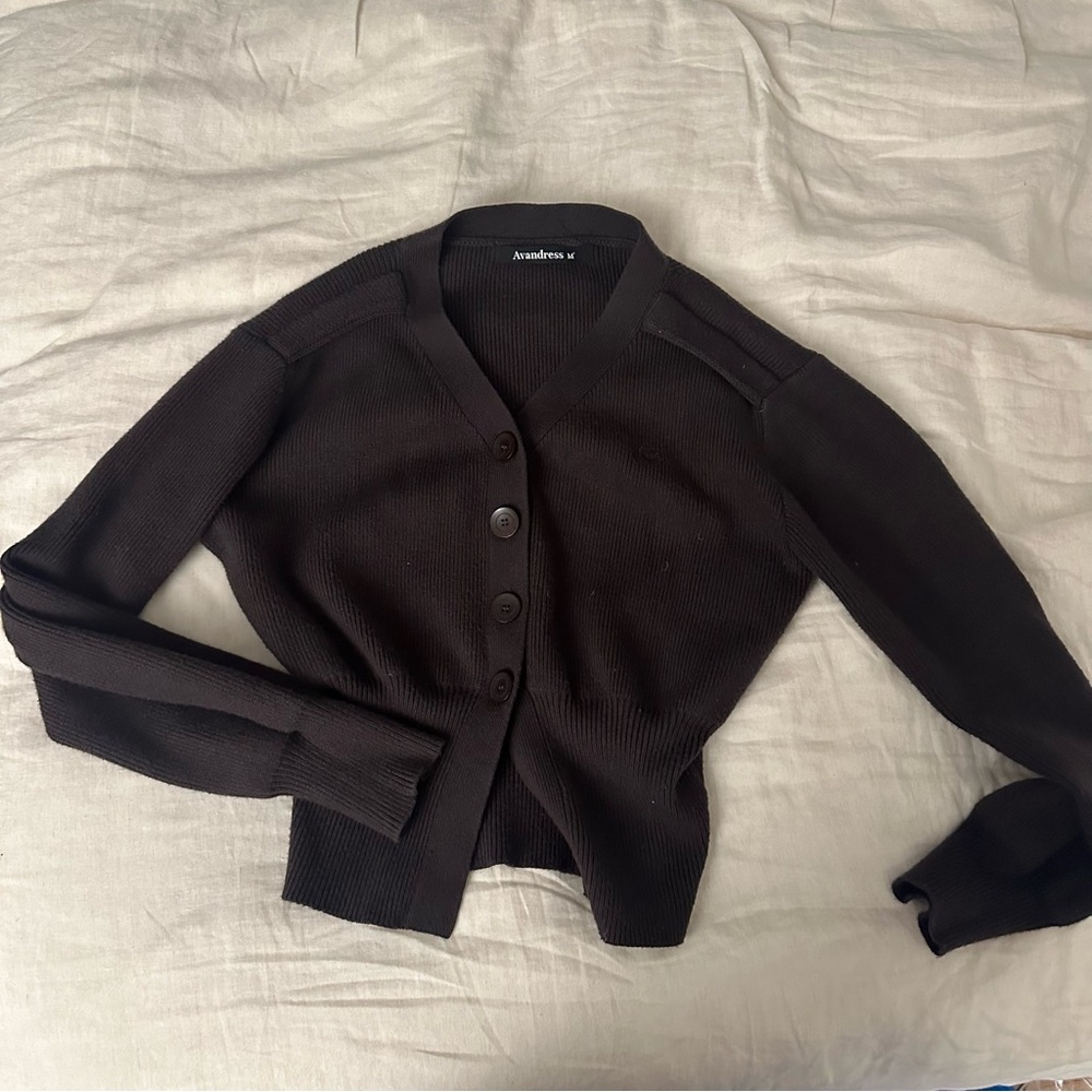 Korean Brown Cardigan w/ Cinched Waist